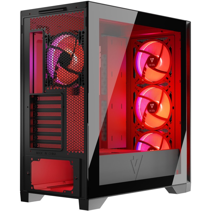 Корпус Modecom VOLCANO EXPANSE S ARGB 4x140mm fans MIDI USB 3.0x2+TYPE-C BLACK без БЖ ATX