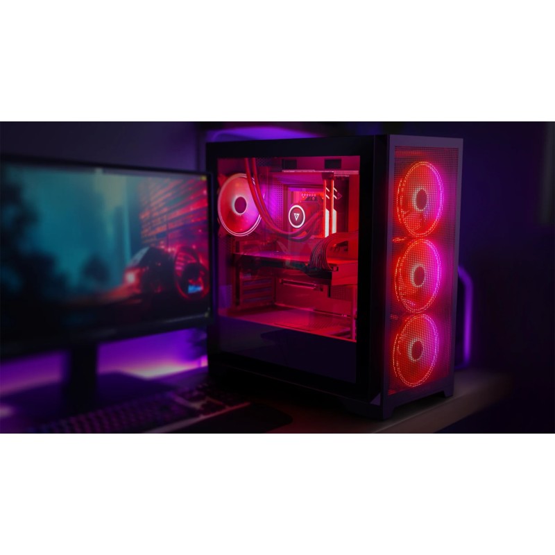 Корпус Modecom VOLCANO EXPANSE S ARGB 4x140mm fans MIDI USB 3.0x2+TYPE-C BLACK без БЖ ATX