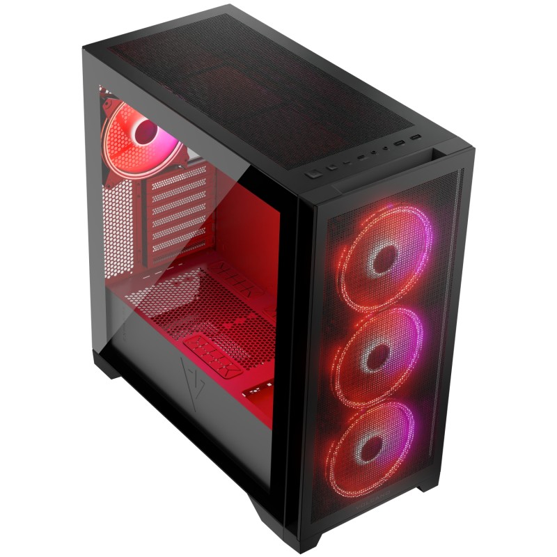 Корпус Modecom VOLCANO EXPANSE S ARGB 4x140mm fans MIDI USB 3.0x2+TYPE-C BLACK без БЖ ATX