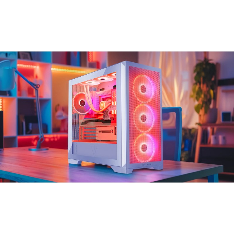Корпус Modecom VOLCANO EXPANSE S ARGB 4x140mm fans MIDI USB 3.0x2+TYPE-C WHITE без БЖ ATX