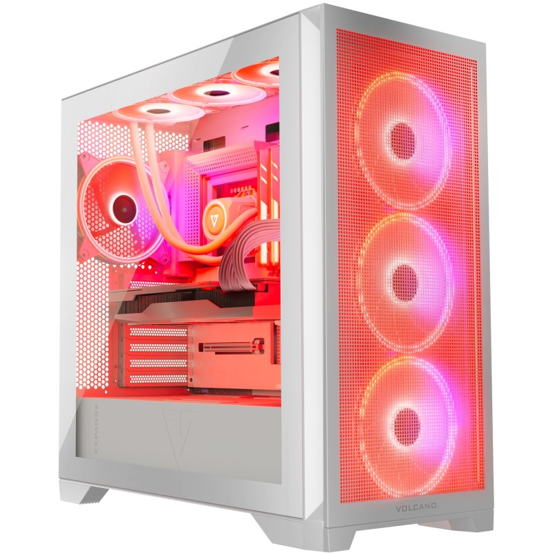 Корпус Modecom VOLCANO EXPANSE S ARGB 4x140mm fans MIDI USB 3.0x2+TYPE-C WHITE без БЖ ATX