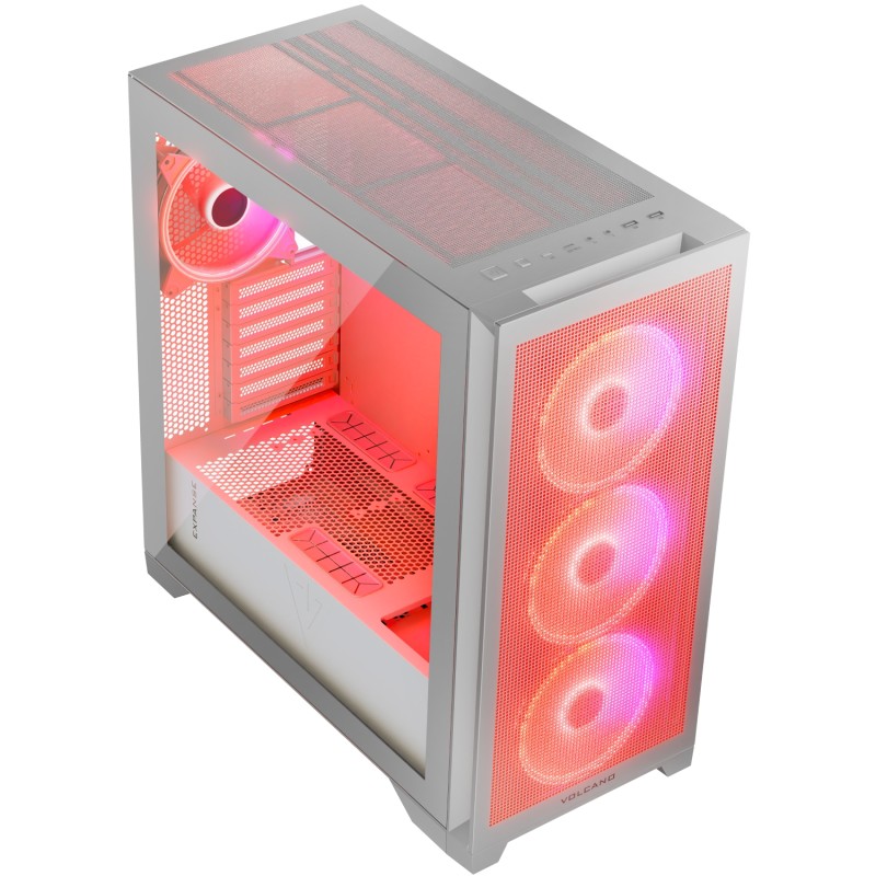 Корпус Modecom VOLCANO EXPANSE S ARGB 4x140mm fans MIDI USB 3.0x2+TYPE-C WHITE без БЖ ATX