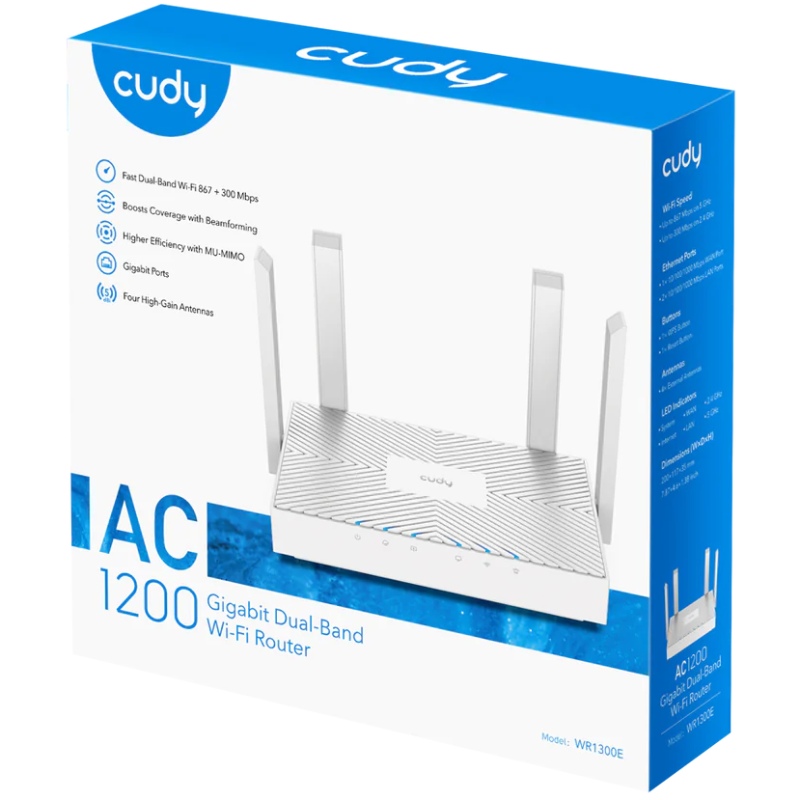Маршрутизатор Cudy WR1300E, AC1200 Gigabit Wi-Fi Router