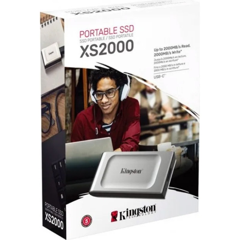 SSD external, USB 3.2 Gen2 Type-C 1Tb, Kingston XS2000R IP55 3D NAND External, Retail