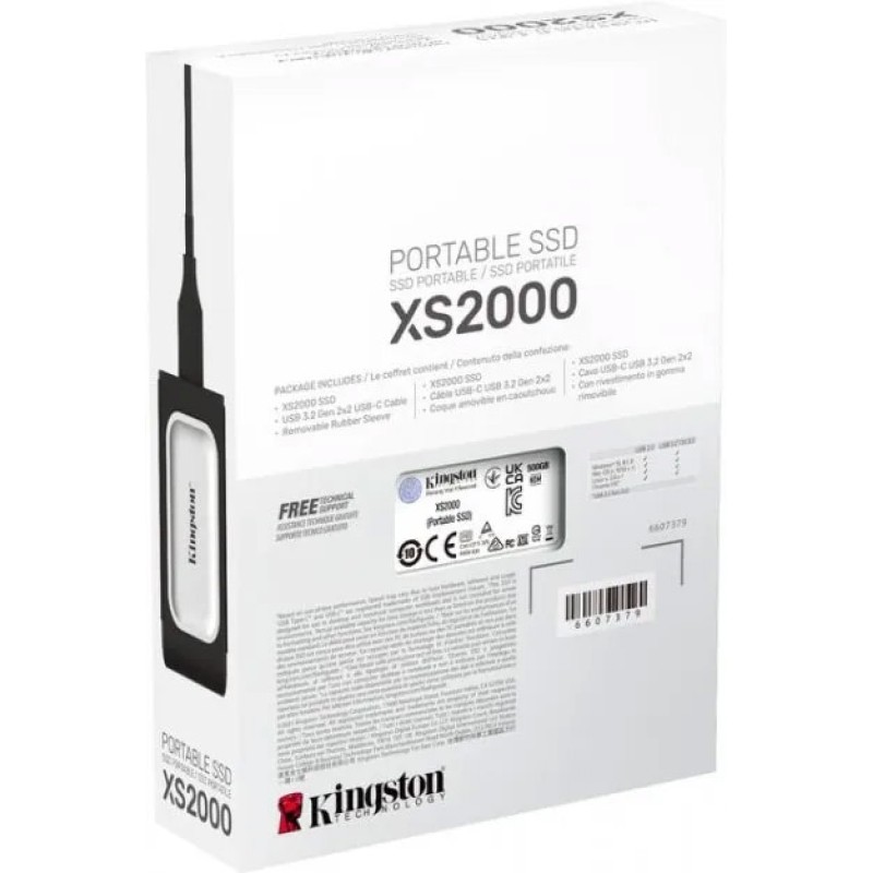 SSD external, USB 3.2 Gen2 Type-C 1Tb, Kingston XS2000R IP55 3D NAND External, Retail