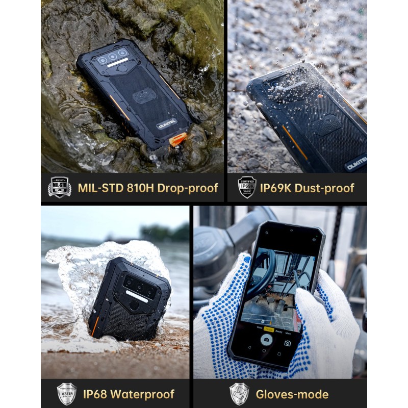 Смартфон Oukitel WP23 pro 6.52"HD+ /8GB/128GB / T606 /10600mAh /13+5Мп/ IP69K /NFC Black