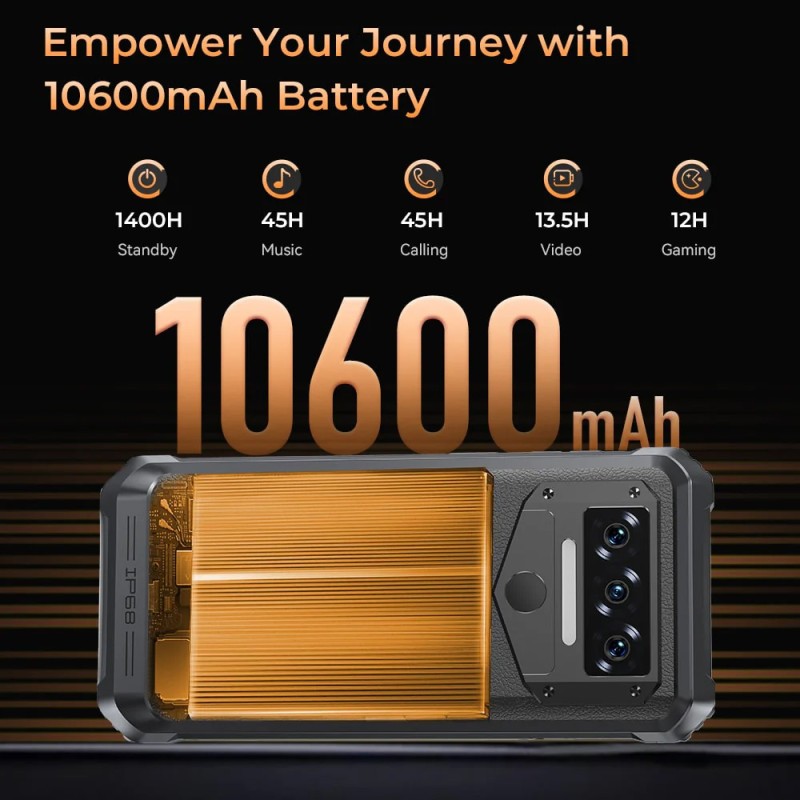 Смартфон Oukitel WP38 6.52" HD /6GB/256GB/ MT8788 / 10600mAh / IP68 / 13+5Мп NFC Black