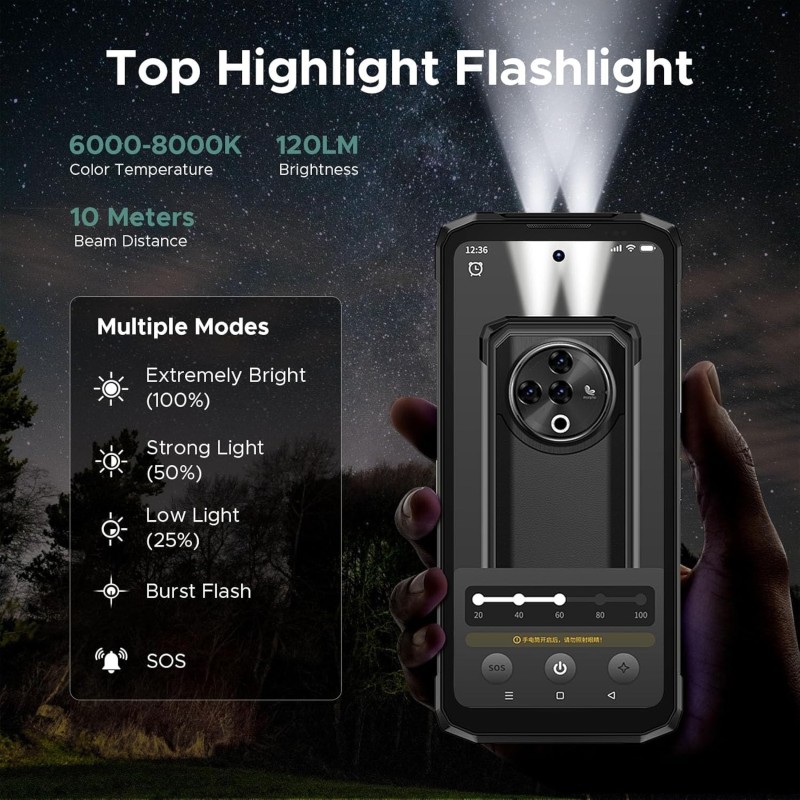 Смартфон Doogee Fire 6 Power 6.56" HD+ /8GB/256GB/ T606 /15500mAh/ 50+8Мп /NFC/IP68/IP69K Black