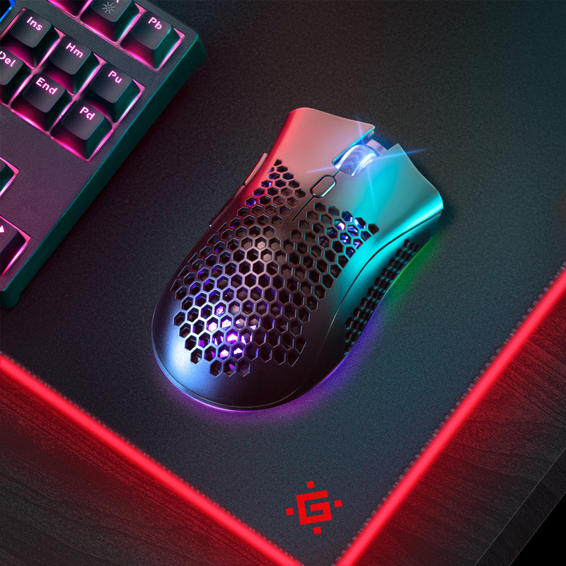 Мишка Defender Warlock GM-709L RGB ігрова, бездротова 2400dpi., 7кн., чорна