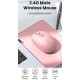 Мишка UGREEN 2.4GHz MU105, бездротова, 2400dpi., 3кн., Рожева