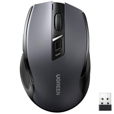 Мишка UGREEN 2.4GHz MU006 бездротова, Bluetooth, 4000dpi., 4кн.,Silence Design, Чорна