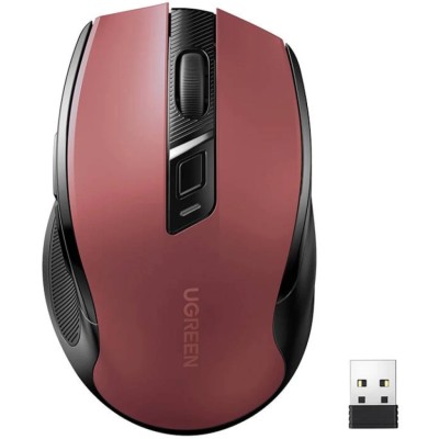 Мишка UGREEN 2.4GHz MU006 бездротова, Bluetooth, 4000dpi., 4кн.,Silence Design, Червона