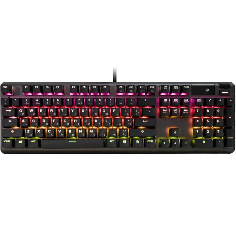 Клавіатура ігрова механічна SteelSeries Apex 5 (Blue Switch) UA OLED Smart Display