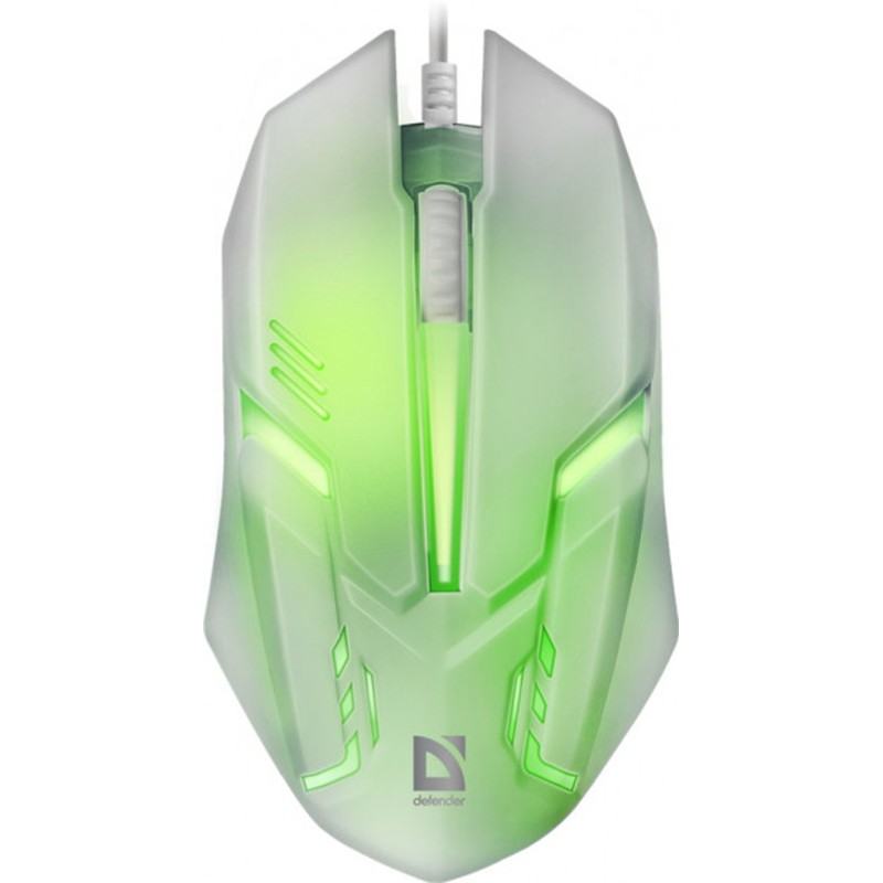 Мишка Defender Cyber MB-560L, 4 кн., 1200 dpi, підсвітка 7 кол., біла
