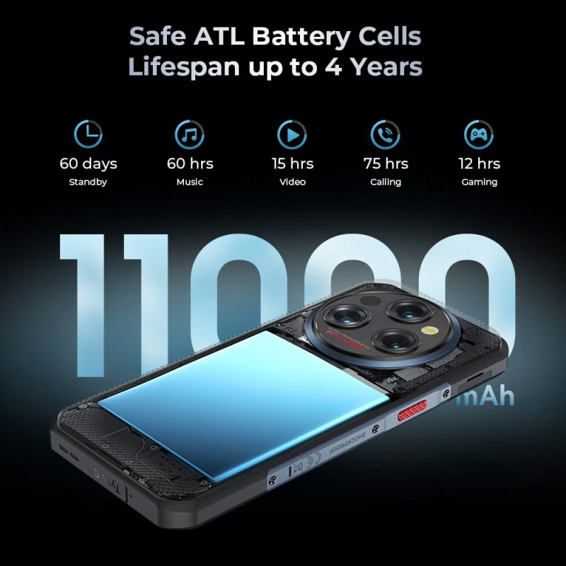 Смартфон Oukitel WP35 5G 6.6" FHD+ /8GB/256GB MTK6100+ /11000mAh /64+32Мп/ IP69K /NFC Grey