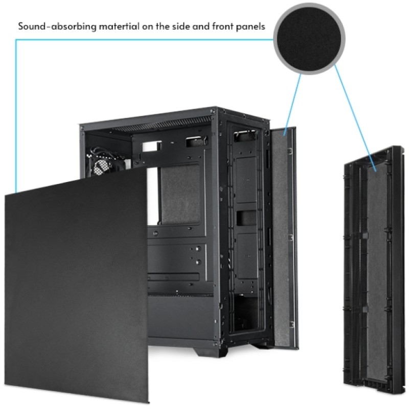 Корпус Chieftec Pro Midi Q AS-01B-OP ATX, без БЖ, Black