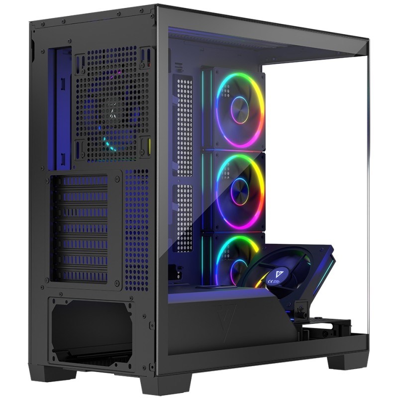 Корпус Modecom VOLCANO STELLAR ARGB MIDI 5x120mm fans BLACK без БЖ ATX