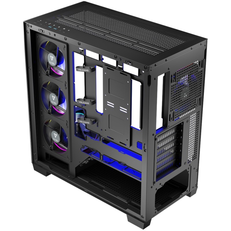 Корпус Modecom VOLCANO STELLAR ARGB MIDI 5x120mm fans BLACK без БЖ ATX