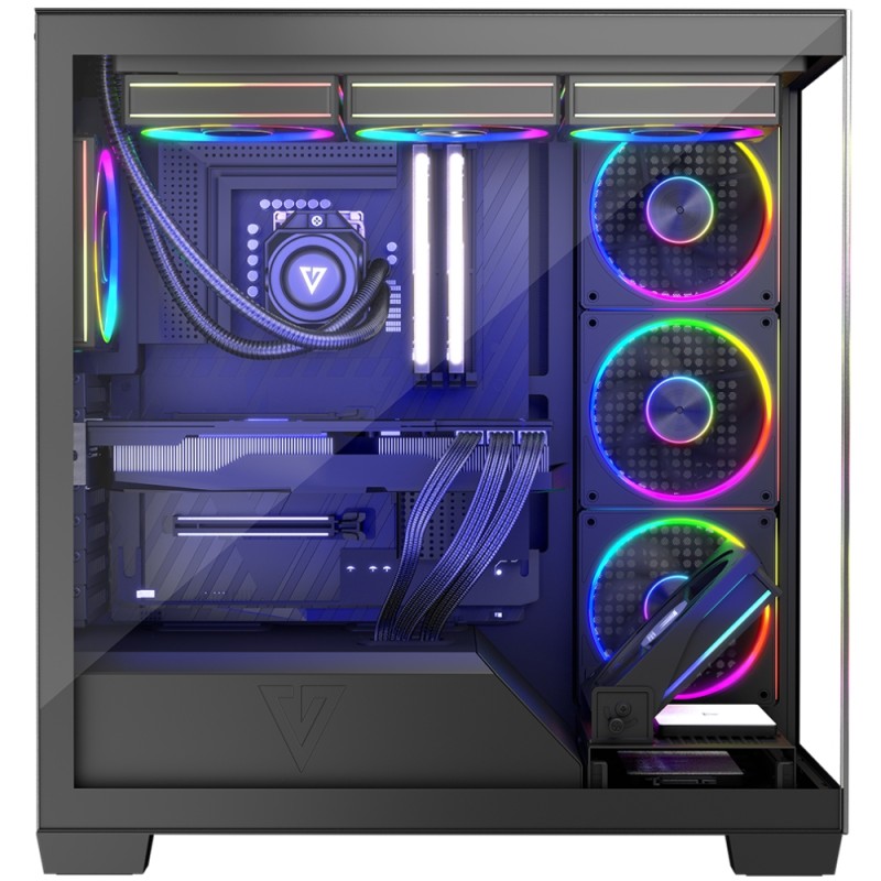 Корпус Modecom VOLCANO STELLAR ARGB MIDI 5x120mm fans BLACK без БЖ ATX