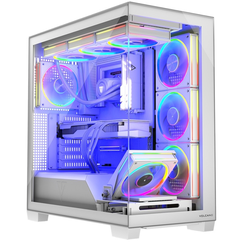 Корпус Modecom VOLCANO STELLAR ARGB MIDI 5x120mm fans WHITE без БЖ ATX