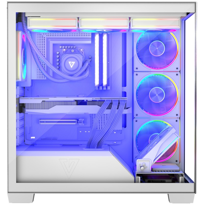 Корпус Modecom VOLCANO STELLAR ARGB MIDI 5x120mm fans WHITE без БЖ ATX