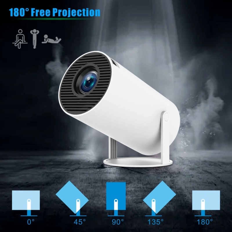 Проектор H96MAX HY300A , LED, LCD, HD, 100 AL,16:9, Android 9.0, HDMI, WiFi, Bluetooth, білий