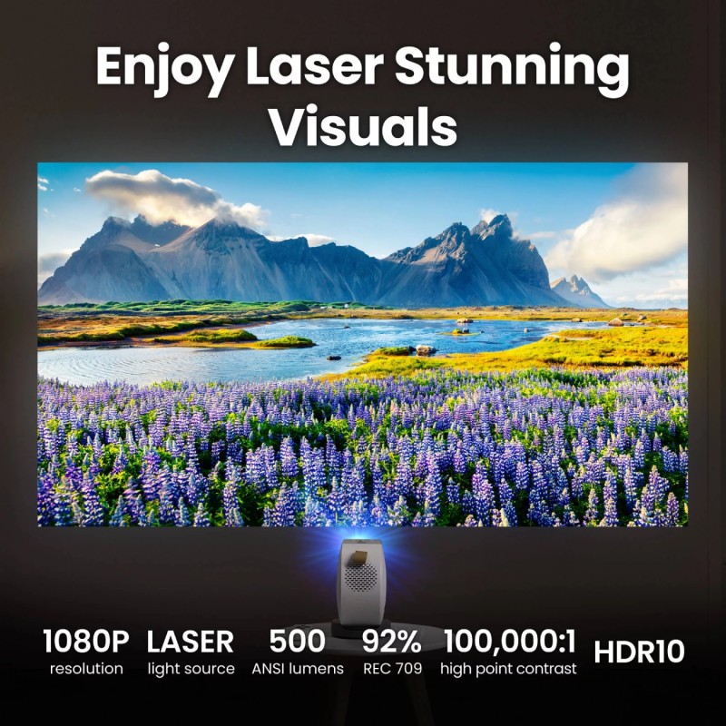Проєктор BENQ GV50, лазерний,DLP,1080P,ANSI 500Lm,100000:1,Android11,HDMI,USB,Wi-Fi,BT5.0,16:9,білий