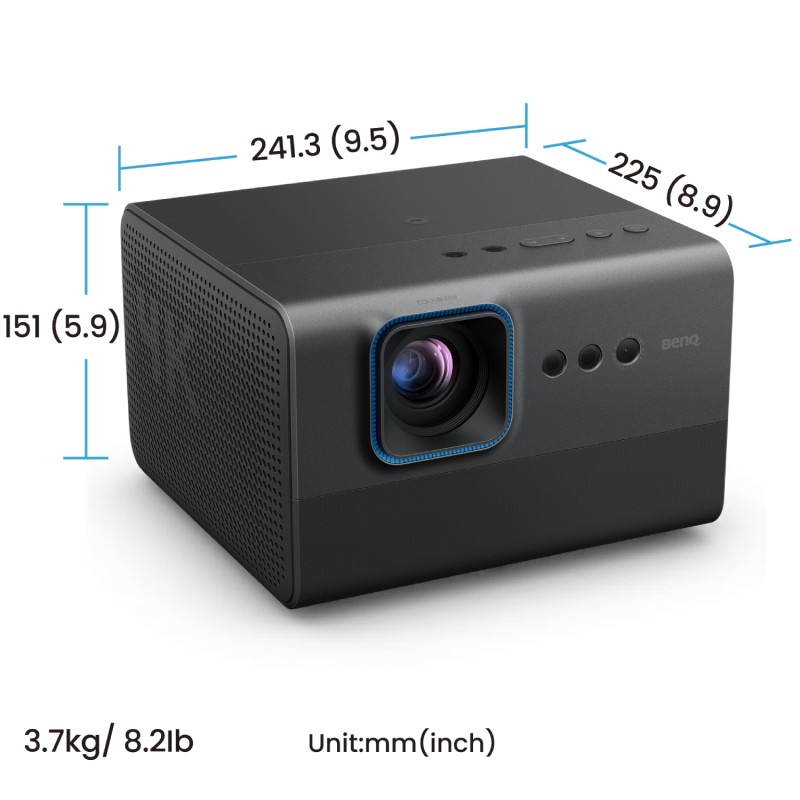 Проєктор BENQ GP520, DLP,4K UHD, ANSI 2600Lm,200000:1,Android11,2хHDMI,USB,Wi-Fi,BT5.0,16:9,сірий