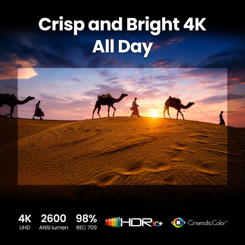 Проєктор BENQ GP520, DLP,4K UHD, ANSI 2600Lm,200000:1,Android11,2хHDMI,USB,Wi-Fi,BT5.0,16:9,сірий