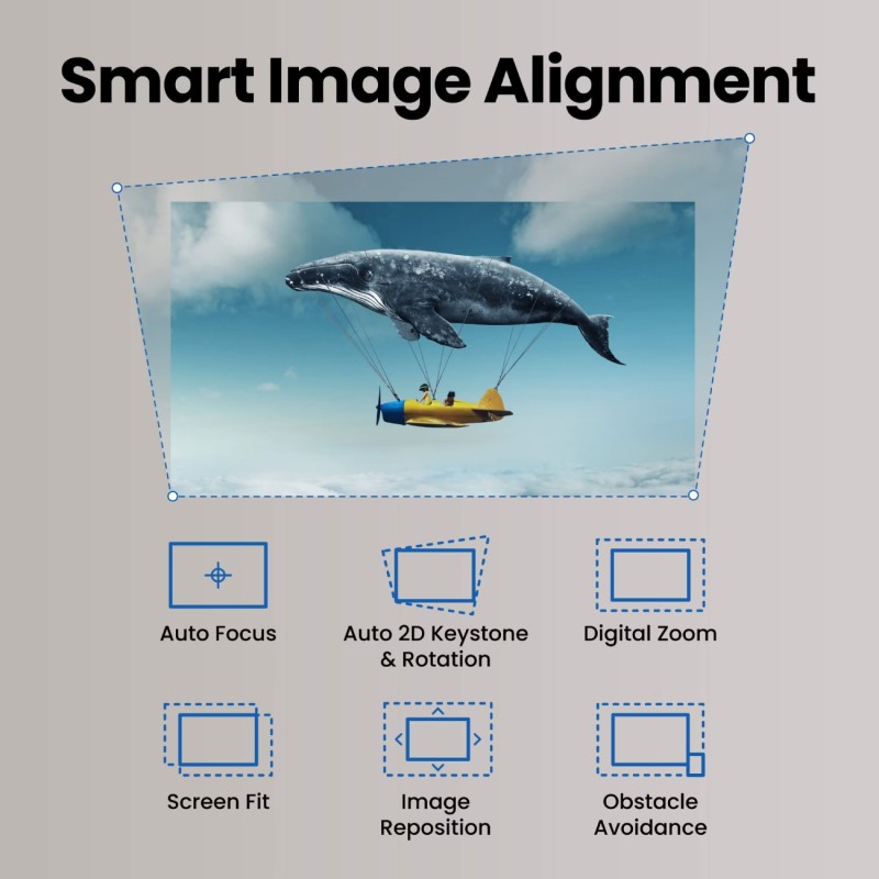 Проєктор BENQ GP520, DLP,4K UHD, ANSI 2600Lm,200000:1,Android11,2хHDMI,USB,Wi-Fi,BT5.0,16:9,сірий
