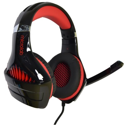 Гарнітура Microlab G6, 3,5мм+USB, Black-Red