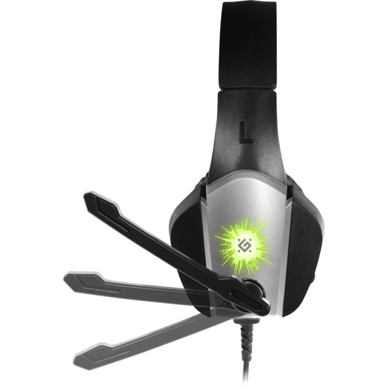 Ігрова гарнітура Defender X-Skull кабель 2.1м, чорно-сіра