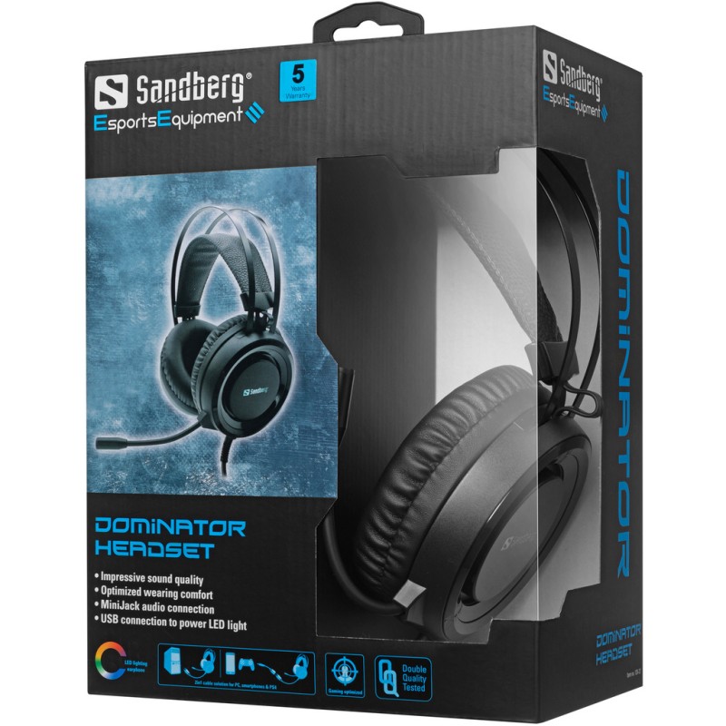 Ігрова гарнітура Sandberg Dominator Headset RGB Black