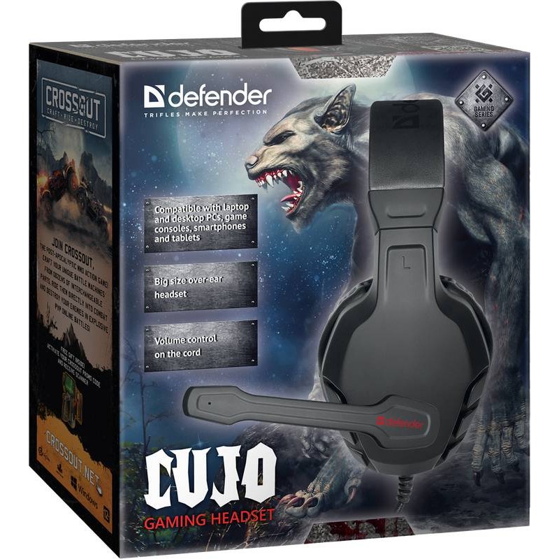Гарнітура Defender Cujo, 3,5мм, Black-Red