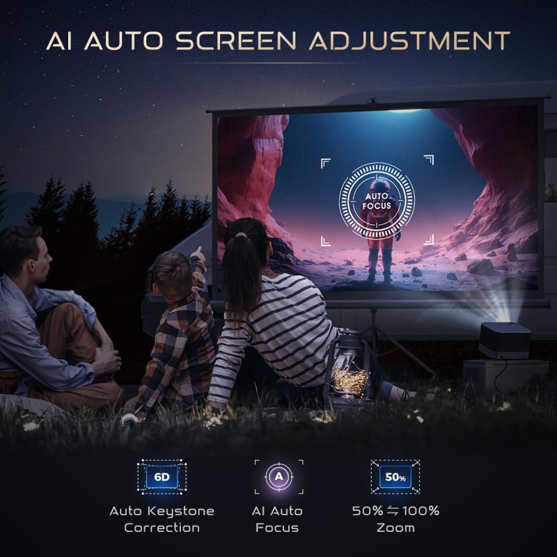 Проектор Aurzen Boom 3 Full HD 500 ANSI Lm 16:9/4:3 HDMI Android With Web OS Wifi 5 чорний