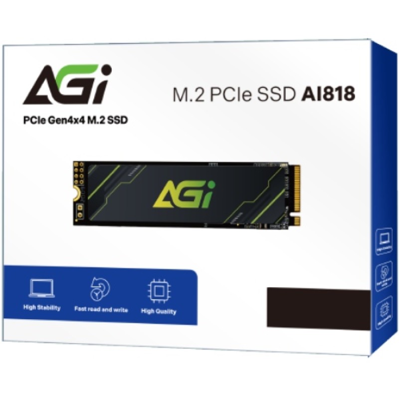 SSD 2Tb AGI AI818 M.2 2280 PCIe Gen 4x4 NVMe 1.4 3D NAND, Retail