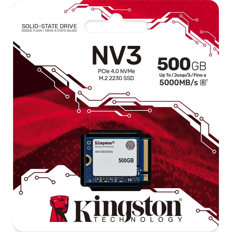 SSD 500GB Kingston NV3 M.2 2230 PCIe 4.0 x4 NVMe SSD 500GB Kingston NV3 M.2 2230 PCIe 4.0 x4 NVMe