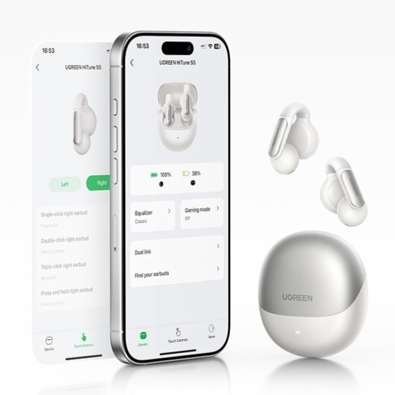 Навушники TWS UGREEN HiTune S5 Open Wearable (WS210) Білі Навушники TWS UGREEN HiTune S5 Open Wearable (WS210) Білі