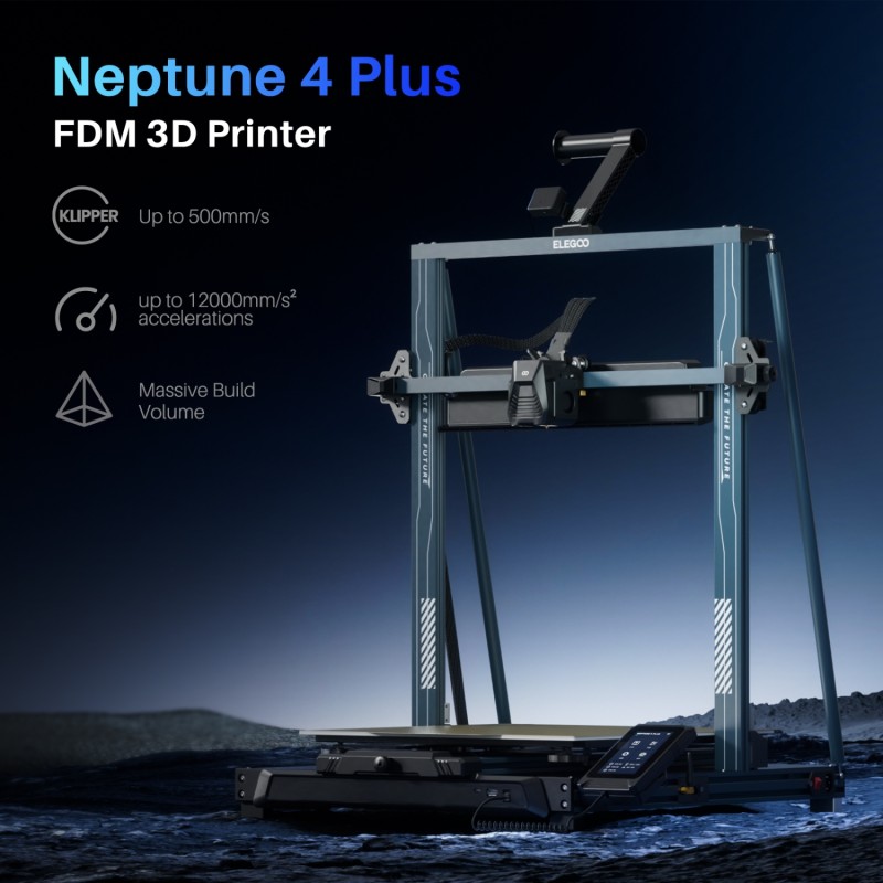 Принтер 3D ELEGOO Neptune 4 Plus (FDM 1.75 mm 0.4 mm 320×320×385 mm WiFi WLAN USB сірий)