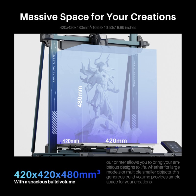 Принтер 3D ELEGOO Neptune 4 Max (FDM 1.75 mm 0.4 mm 420×420×480 mm WiFi WLAN USB сірий)