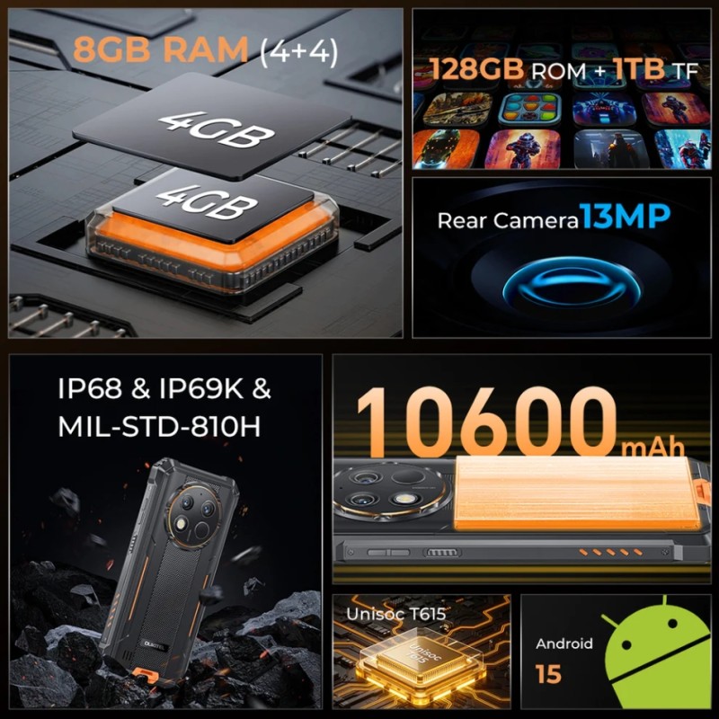 Смартфон Oukitel G1S 6.5"HD+ /4GB/128GB/ T606 /10600mAh /13+5Мп/ IP69K /NFC green Смартфон Oukitel G1S 6.5"HD+ /4GB/128GB/ T606 /10600mAh /13+5Мп/ IP69K /NFC green