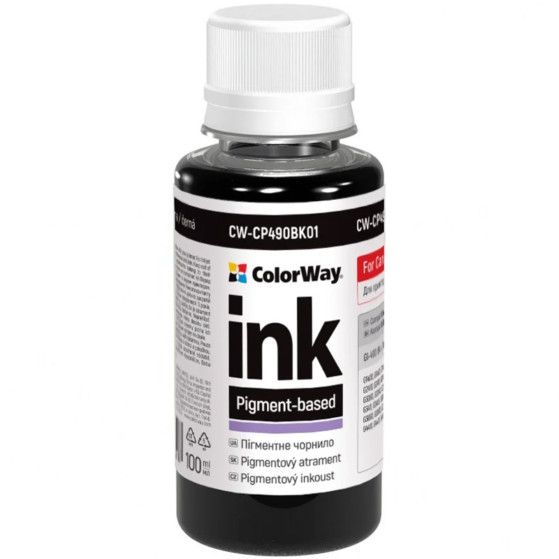 Чорнило CW Canon GI-490 PIXMA G1400/G2400/G3400 100мл (Pigment) Black