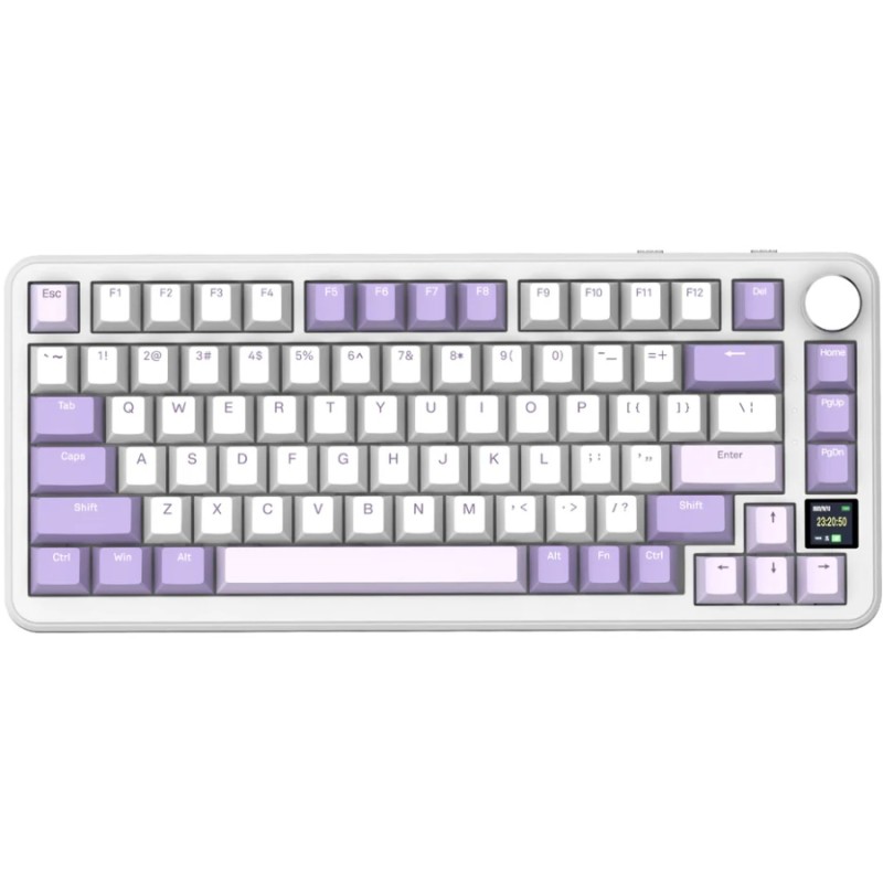 Клавіатура ігрова механічна Attack Shark X85PRO 82кл. RGB, Wireless, Lavender