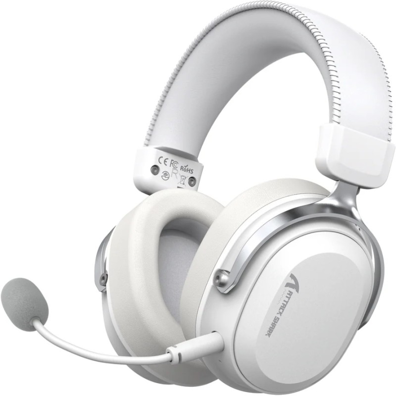Ігрова гарнітура Attack Shark L30PRO Wireless, 2.4GHz/Bluetooth/3.5mm AUX/AUX-to-Type-C, White