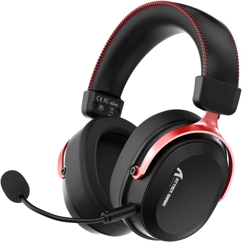 Ігрова гарнітура Attack Shark L30PRO Wireless,2.4GHz/Bluetooth/3.5mm AUX/AUX-to-Type-C,Black and Red