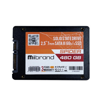Накопичувач SSD Mibrand Spider 480GB 2.5" 7mm SATAIII Bulk (MI2.5SSD/SP480GB)