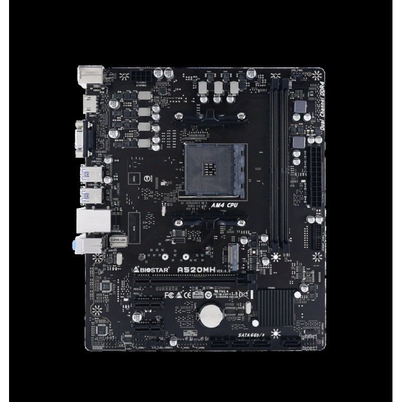 Материнская плата Biostar A520 (sAM4, AMD A520, PCI-Ex16)