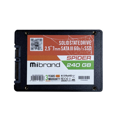 Накопичувач SSD Mibrand Spider 240GB 2.5" 7mm SATAIII Bulk (MI2.5SSD/SP240GB)