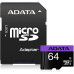 microSDXC (UHS-1) A-DATA Premier 64Gb Class 10 (R-100Mb/s) (adapter SD)