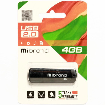 Flash Mibrand USB 2.0 Grizzly 4Gb Black